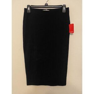 New NWT Forever 21 Black Pencil Skirt Midi Cotton Blend Size Medium Minimalist